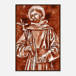 Sepia Franciscan Saint with Crucifix Framed Print - view 15