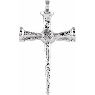 14K White Nail Cross Pendant