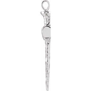 14K White Nail Cross Pendant