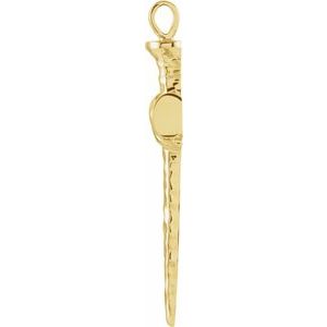 14K Yellow Nail Cross Pendant
