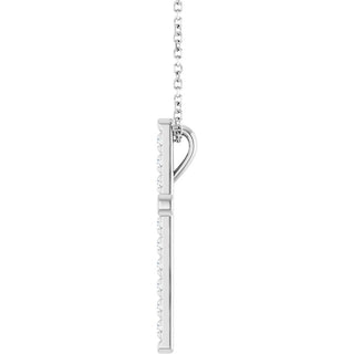 Sterling Silver 1/2 CTW Natural Diamond French-Set Cross 16-18" Necklace