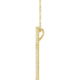 14K Yellow 1/2 CTW Natural Diamond French-Set Cross 16-18" Necklace