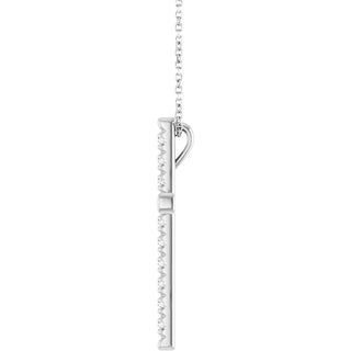 Platinum 1 CTW Natural Diamond French-Set Cross 16-18" Necklace