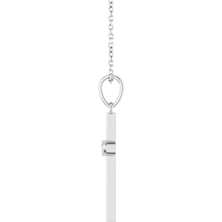 Platinum .06 CT Natural Diamond Cross 16-18" Necklace 