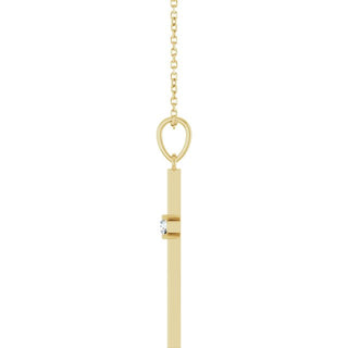 14K Yellow 1/10 CT Natural Diamond Cross 16-18" Necklace