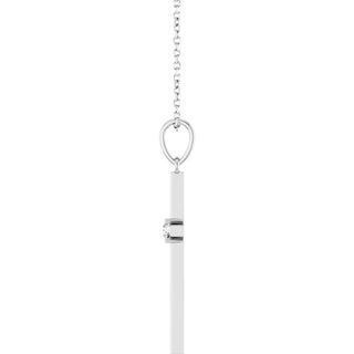 14K White 1/10 CT Natural Diamond Cross 16-18" Necklace