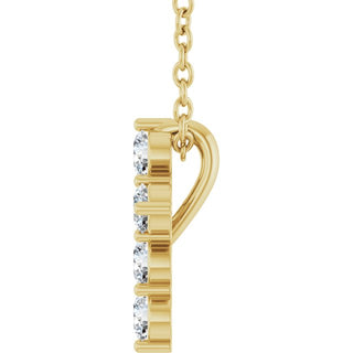 14K Yellow 1/4 CTW Lab-Grown Diamond Cross 16-18" Necklace