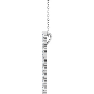 14K White 3/4 CTW Natural Diamond Cross 16-18" Necklace