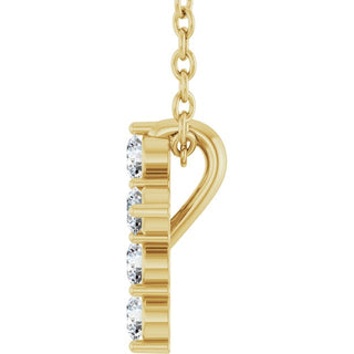14K Yellow 1/6 CTW Lab-Grown Diamond Cross 16-18" Necklace