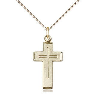 14kt Gold Filled Cross Medal Catholic Jewelry