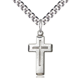 Sterling Silver Cross Medal Catholic Jewelry