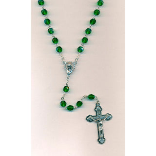 6mm Green Glass Rosary