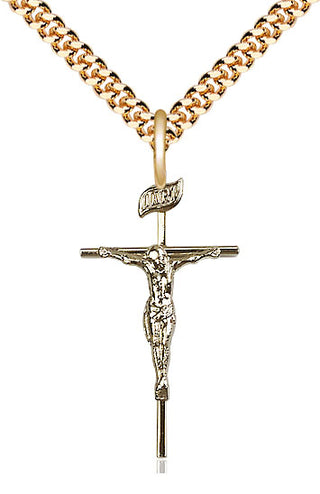 14kt Gold Filled Crucifix Medal Catholic Jewelry