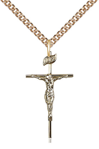 14kt Gold Filled Crucifix Medal Catholic Jewelry