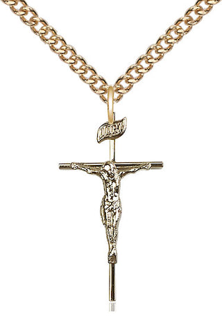14kt Gold Filled Crucifix Medal Catholic Jewelry