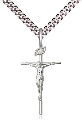 Sterling Silver Crucifix Medal Catholic Jewelry