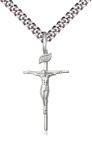 Sterling Silver Crucifix Medal Catholic Jewelry