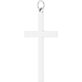 14K White Cross Pendant