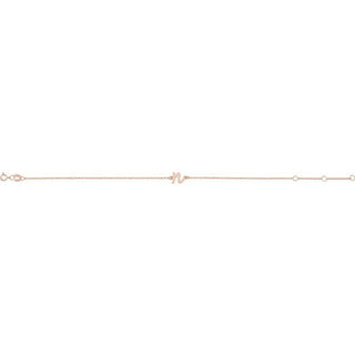 14K Rose Initial N 6 1/2-7 1/2" Bracelet