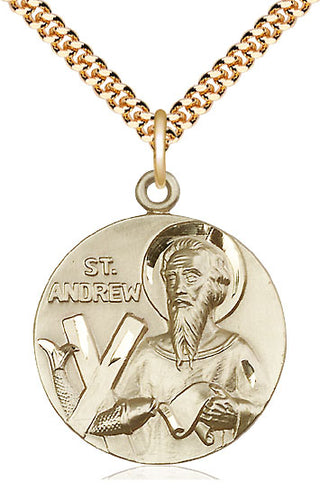 14kt Gold Filled Saint Andrew Medal Catholic Jewelry