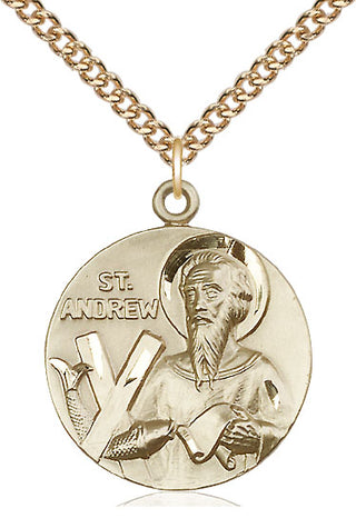 14kt Gold Filled Saint Andrew Medal Catholic Jewelry