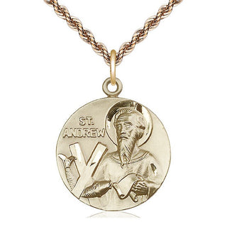 14kt Gold Filled Saint Andrew Medal Catholic Jewelry