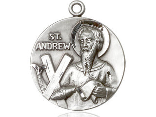 Sterling Silver Saint Andrew Medal Catholic Jewelry