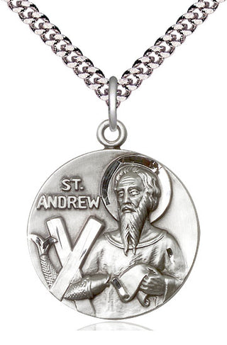 Sterling Silver Saint Andrew Medal Catholic Jewelry