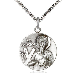 Sterling Silver Saint Andrew Medal Catholic Jewelry