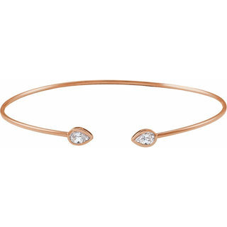 14K Rose 1/2 CTW Natural Diamond Bangle Bracelet
