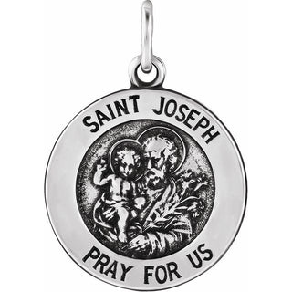 Sterling Silver 15 mm Saint Joseph Medal  