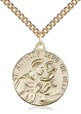 14kt Gold Filled Saint Anthony Medal Catholic Jewelry