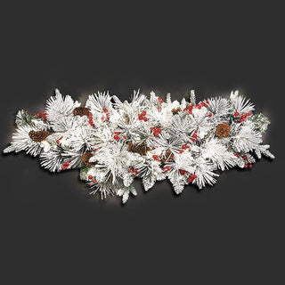 36-Inch 50L Flocked Swag With Red Berries