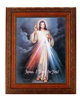 Divine Mercy In Ornate Wood Frame 10X12" 8X10 Print - SALE - main product image | CatholicShop.com