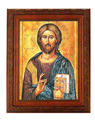 Christ The Teacher In Ornate Wood Frame 10" X 12"