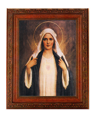 Immaculate Heart Ornate Wood Frame 10" X 12"