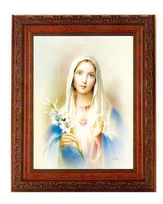 Immaculate Heart Ornate Wood Frame 10" X 12"