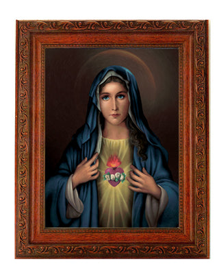 Immaculate Heart Ornate Wood Frame 10" X 12"
