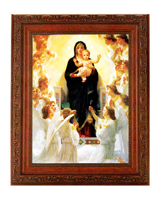 Bouguereau Queen Of Angels In Ornate Wood Frame 10" X 12"