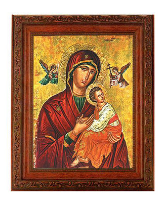Our Lady Of Passion In Ornate Wood Frame 10" X 12"