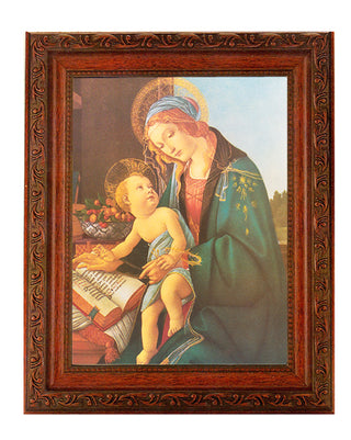 Botteccelli-Madonna And Child Ornate Wood Frame 10" X 12"