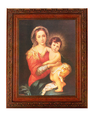 Murillo Madonna And Child In Ornate Wood Frame 10X12" 8X10 Print - SALE - main product image | CatholicShop.com
