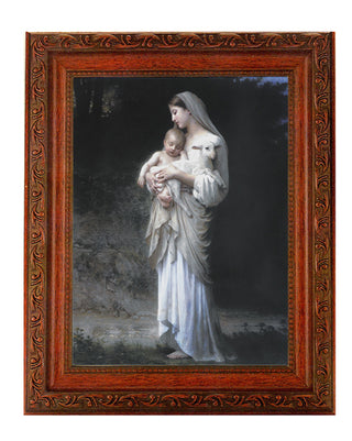 Bouguereau Divine Innocence In Ornate Wood Frame 10" X 12"
