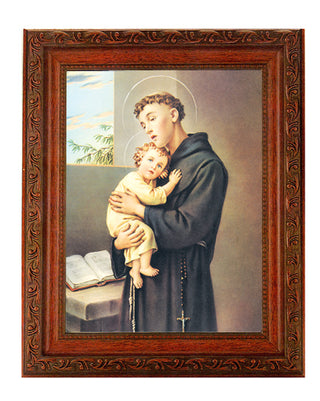 St. Francis In Ornate Wood Frame 10" X 12"