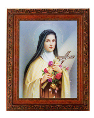 St. Therese In Ornate Wood Frame 10X12" 8X10 Print - SALE - main product image | CatholicShop.com