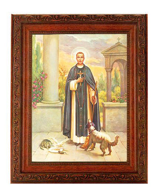 St. Martin Deporres In Ornate Wood Frame 10" X 12"
