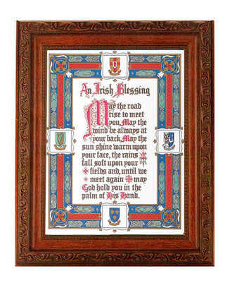 Irish Blessng In Ornate Wood Frame 10" X 12"