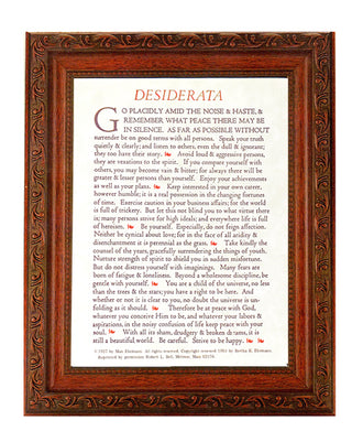 Desiderata In Ornate Wood Frame 10" X 12"