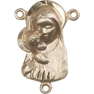 14kt Gold Filled Madonna & Child Rosary Center Rosary Center