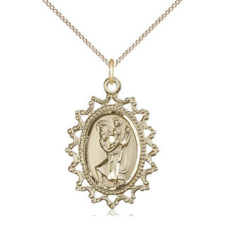 14kt Gold Filled Saint Christopher Medal Catholic Jewelry